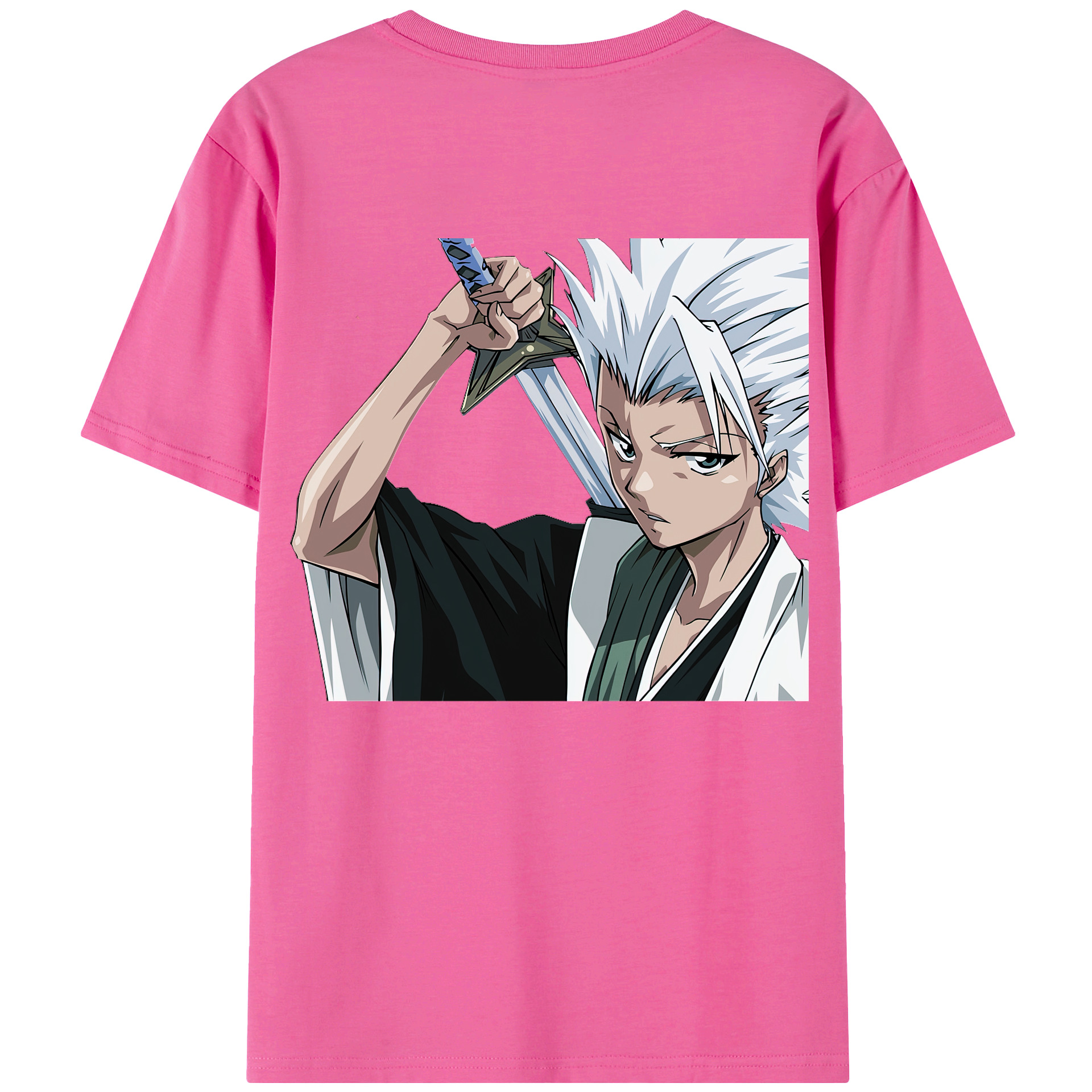 （画像用） ブリーチ 日番谷冬獅郎（ひつがや とうしろう） BLEACH Hitsugaya Toushirou レディース半袖Tシャツ(バックプリント)